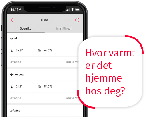 Sjekk fukt og temperatur med Verisure App