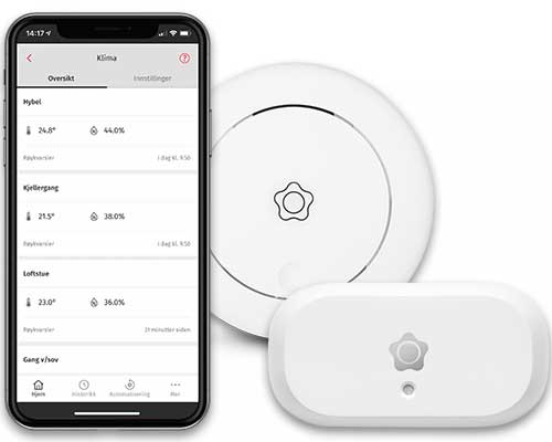 Fjernstyr varme og temperatur inne med Verisure App på smartmobilen