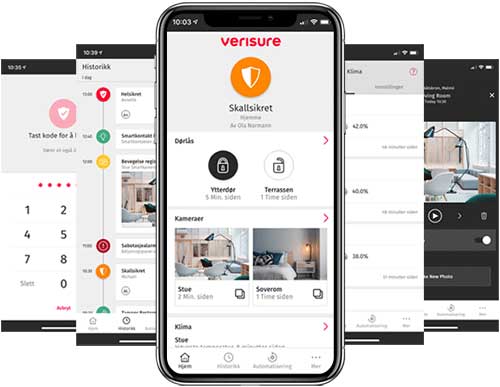 Med Verisure App kan du fjernstyre hele ditt alarmsystem