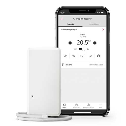 Fjernstyre varmepumpe med Verisure app