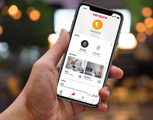 Brannvarsel og enkel betjening via Verisure App