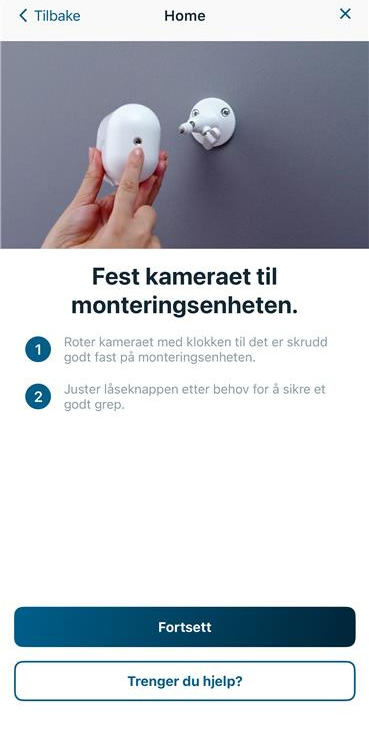 Fest kamera til monteringsenheten