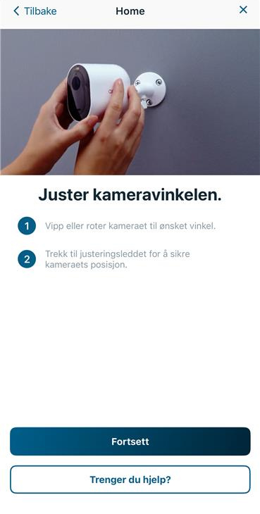 Juster kameravinkelen