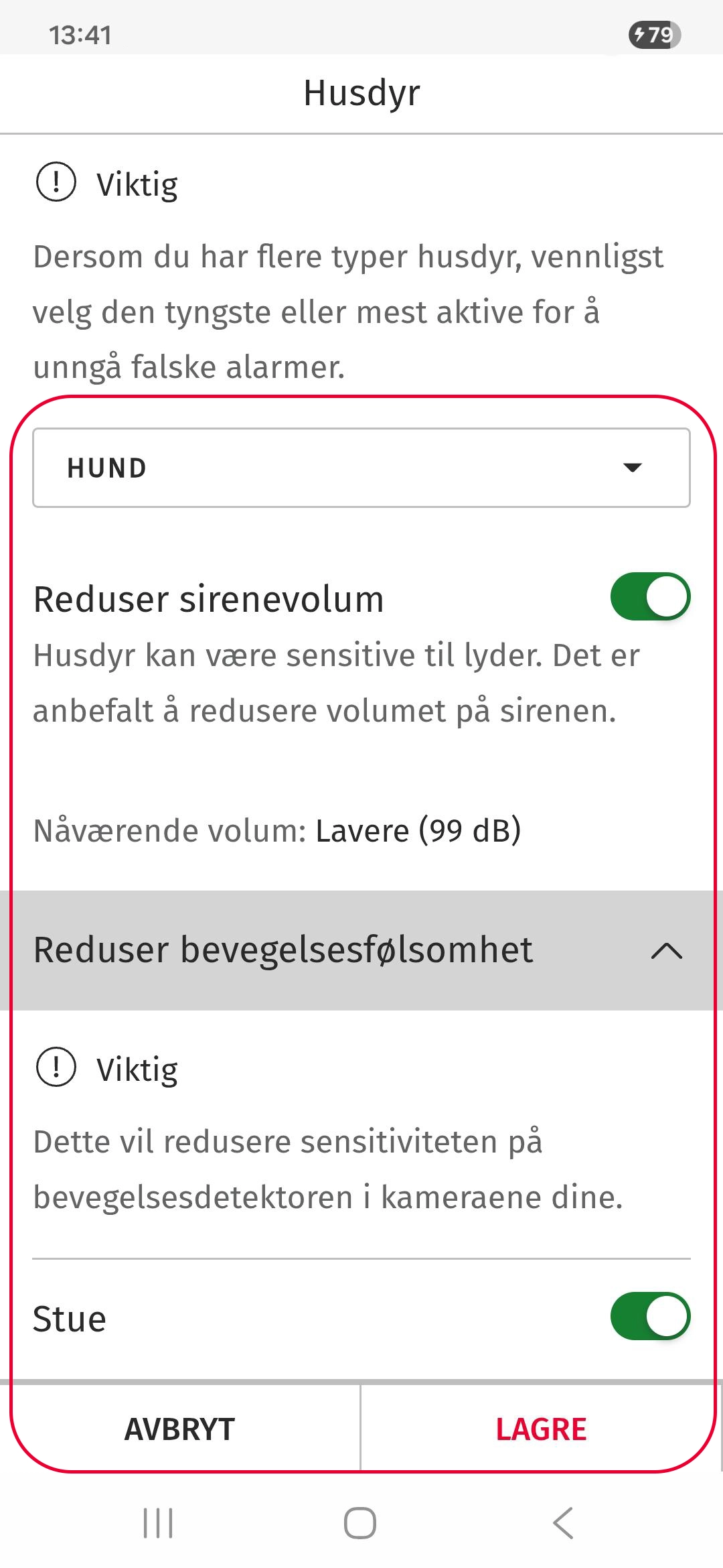 Steg 3, still inn og lagre