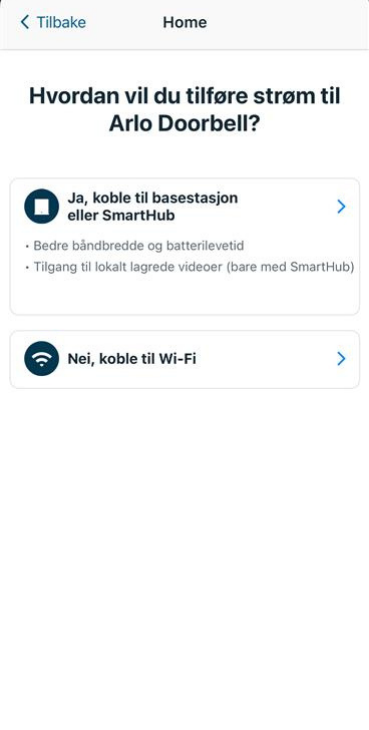 Velg strømtilførsel