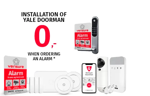 tilbud på boligalarm og yale doorman