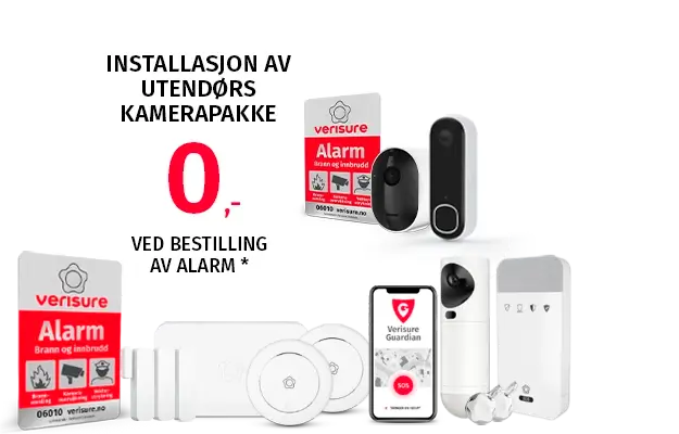 Tilbud på alarm med kamera og videoringeklokke