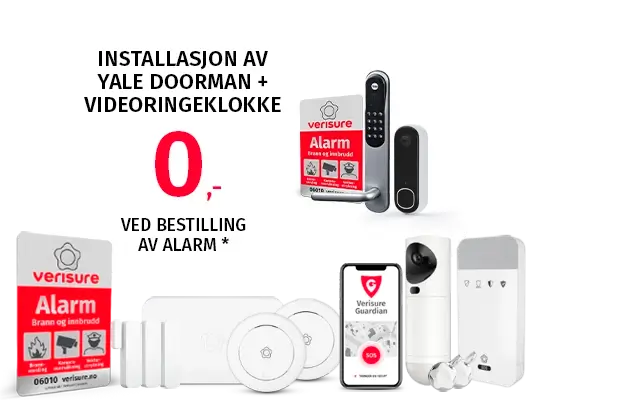 Tilbud på alarm med yale doorman og videoringeklokke