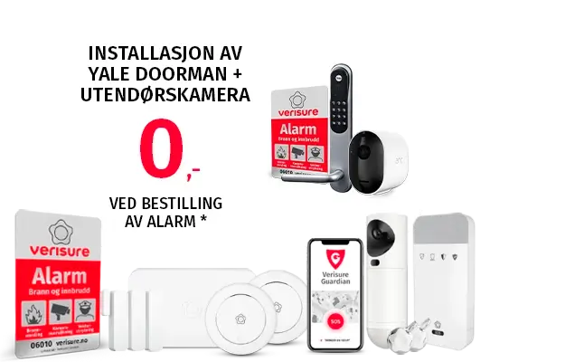 Tilbud på alarm med yale doorman og videoringeklokke