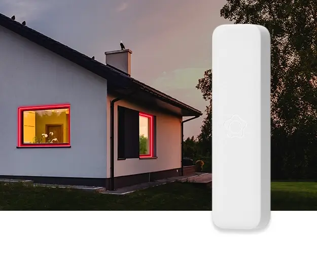 Hus med magnetkontakter på dører og vinduer Hus med magnetkontakter på dører og vinduer