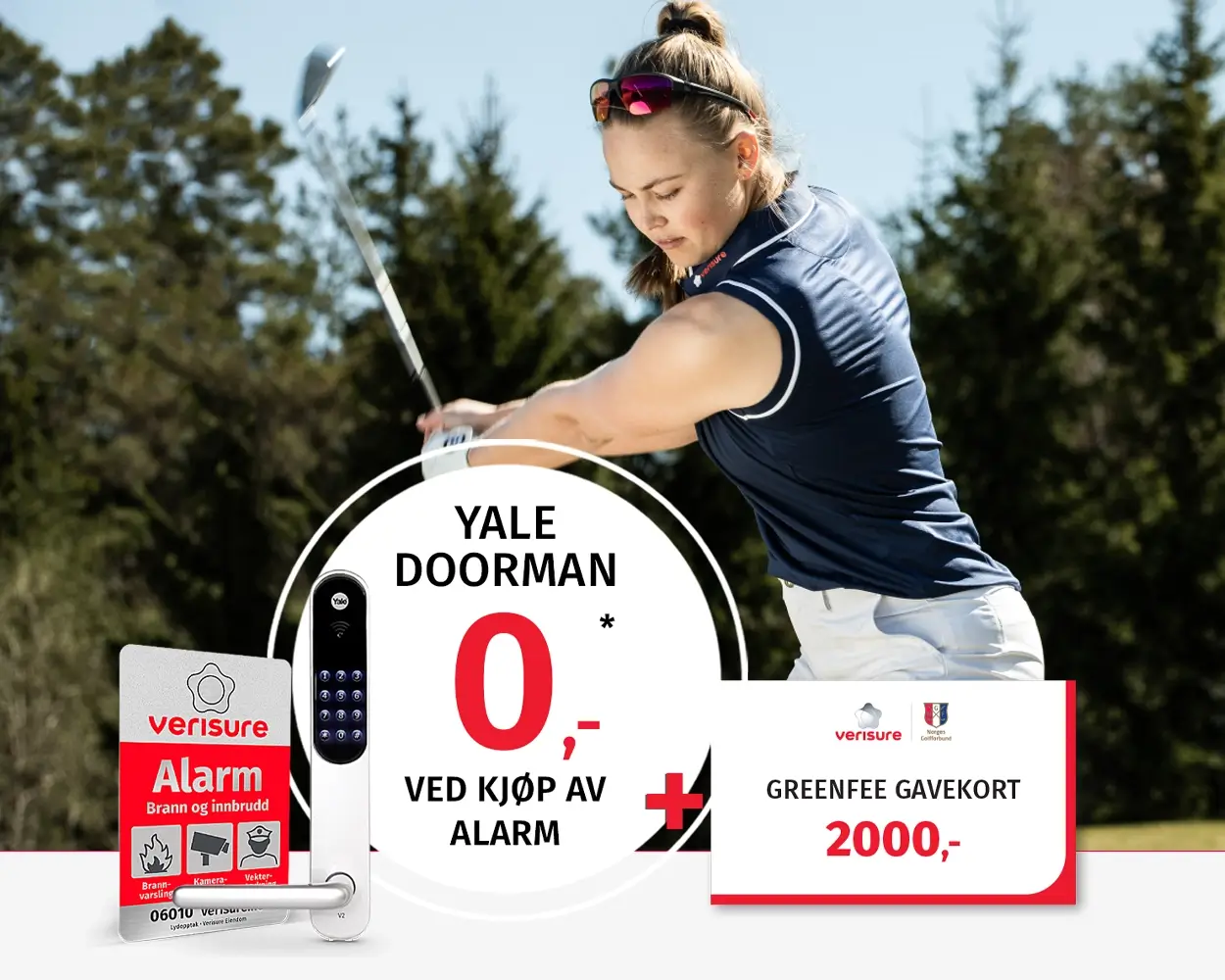 Tilbud på alarm og Yale Doorman for medlemmer av Norges Golfforbund