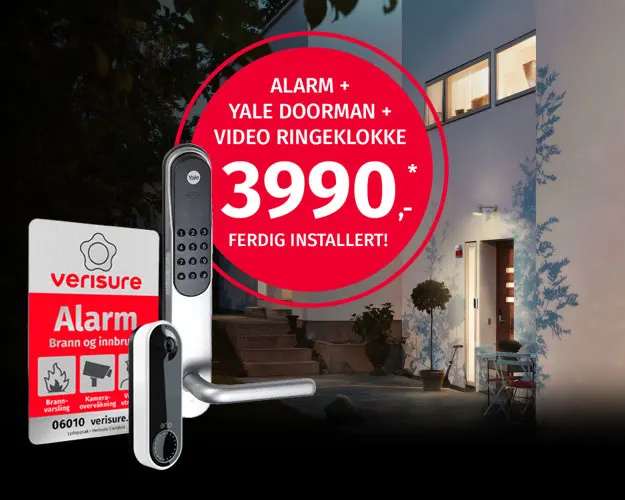 Sikker ytterdør med alarm, dørlås og ringeklokke Sikker ytterdør med alarm, dørlås og ringeklokke