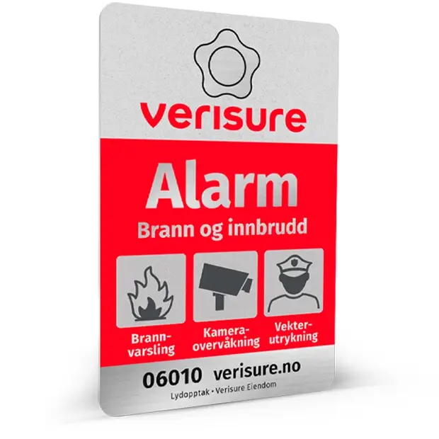 Alarm klistremerker og alarmskilt