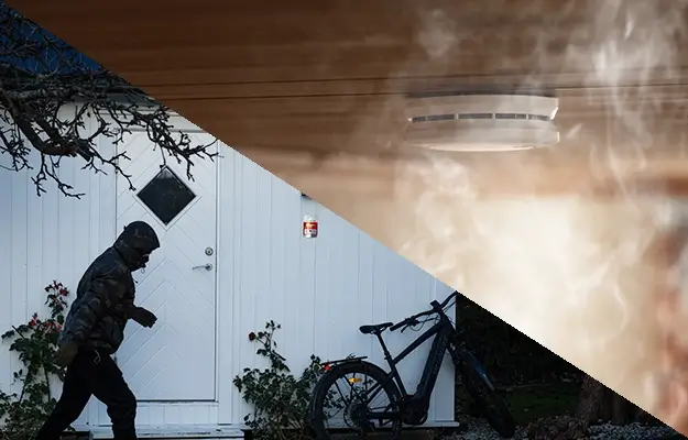 Røykvarsler i taket og innbruddstyv ved bod