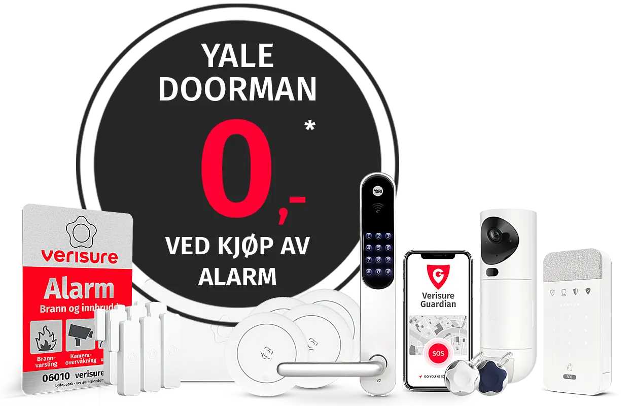 tilbud på boligalarm og Yale Doorman