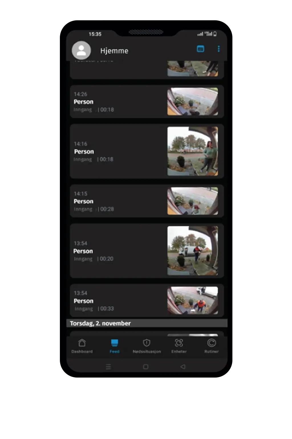 feed fanen i arlo appen