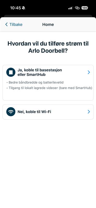 Velg strømtilførsel