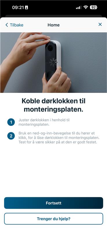 Monter dørklokken