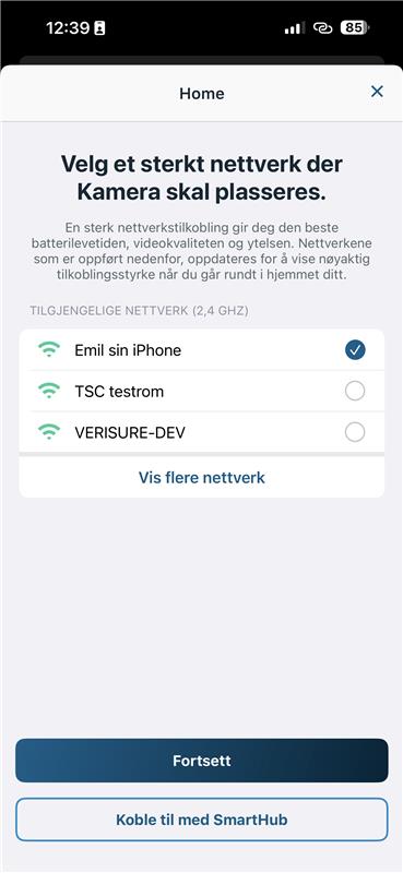 Koble til 2.4 GHz-nettverk