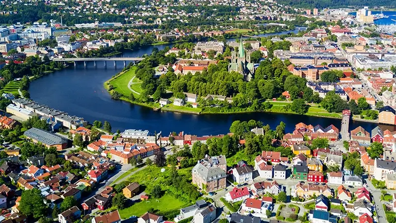 Trondheim flyfoto