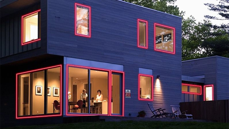 Verandadør som er sikret av Verisure