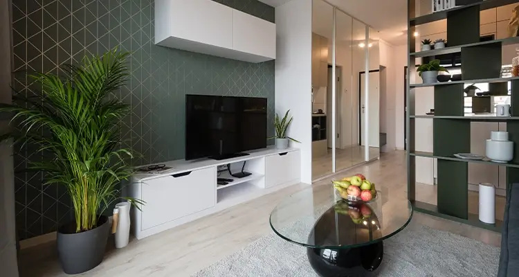 Stue med verdisaker som TV Stue med verdisaker som TV