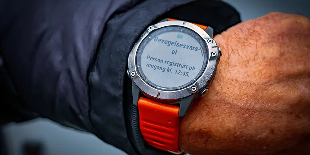 bevegelsessensor varsel sendt til smartklokke