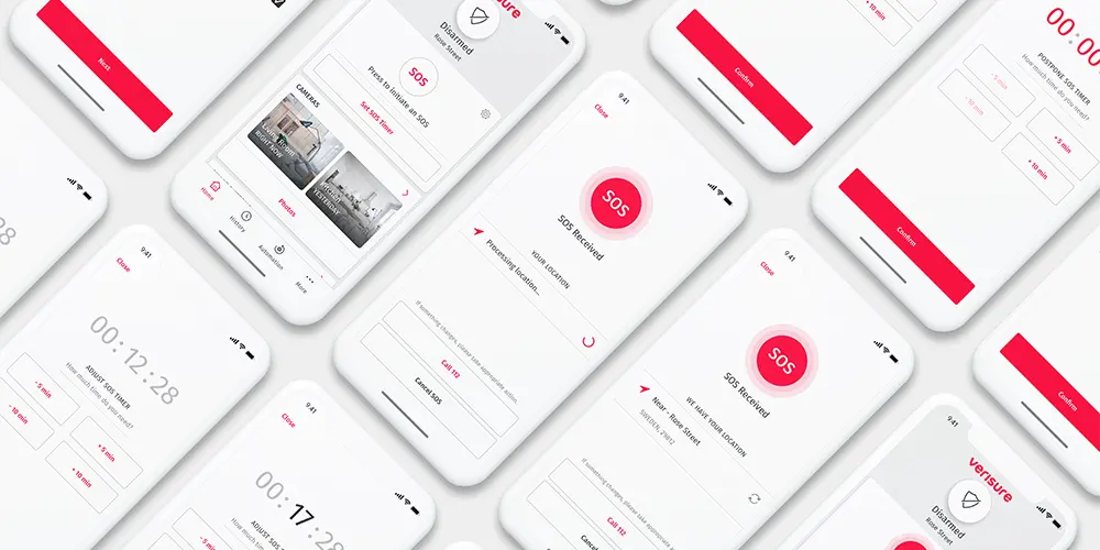 app skjermer med SOS app skjermer med SOS