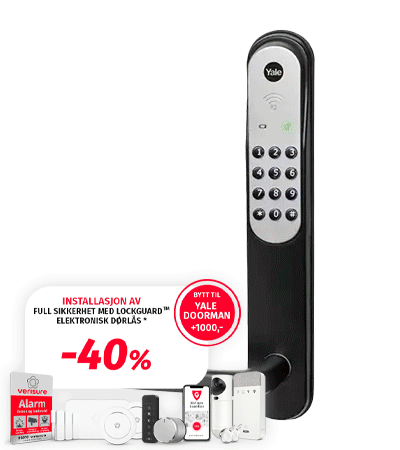 alarm med elektronisk dørlås til 40% rabatt alarm med elektronisk dørlås til 40% rabatt