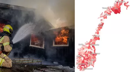 Disse kommunene er mest utsatt for boligbrann Disse kommunene er mest utsatt for boligbrann