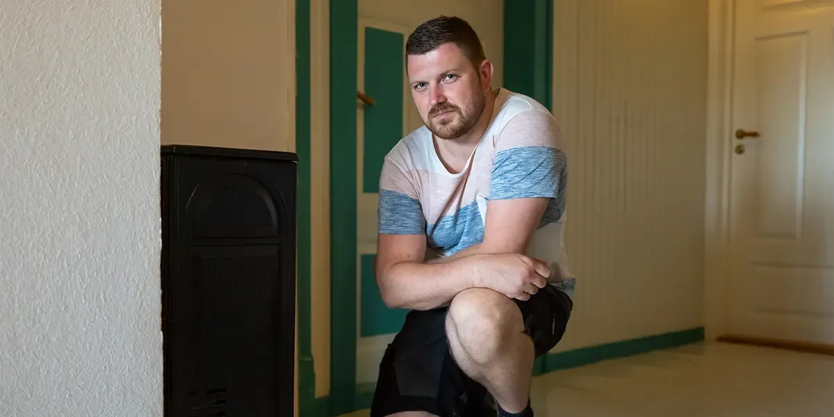 Daniel foran oljekamin som tok fyr