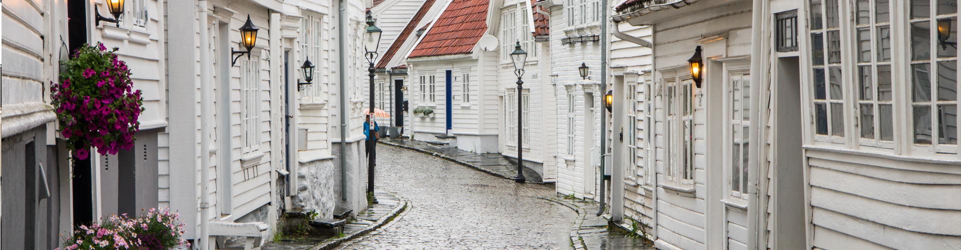 Gate i Stavanger med boligalarmsikrede hus