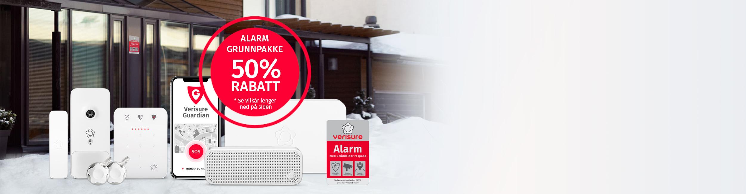 Alarm 50% rabatt tilbud