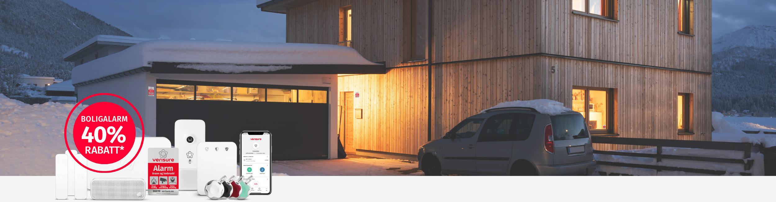 Alarmsikret bolig vinter 40% rabatt