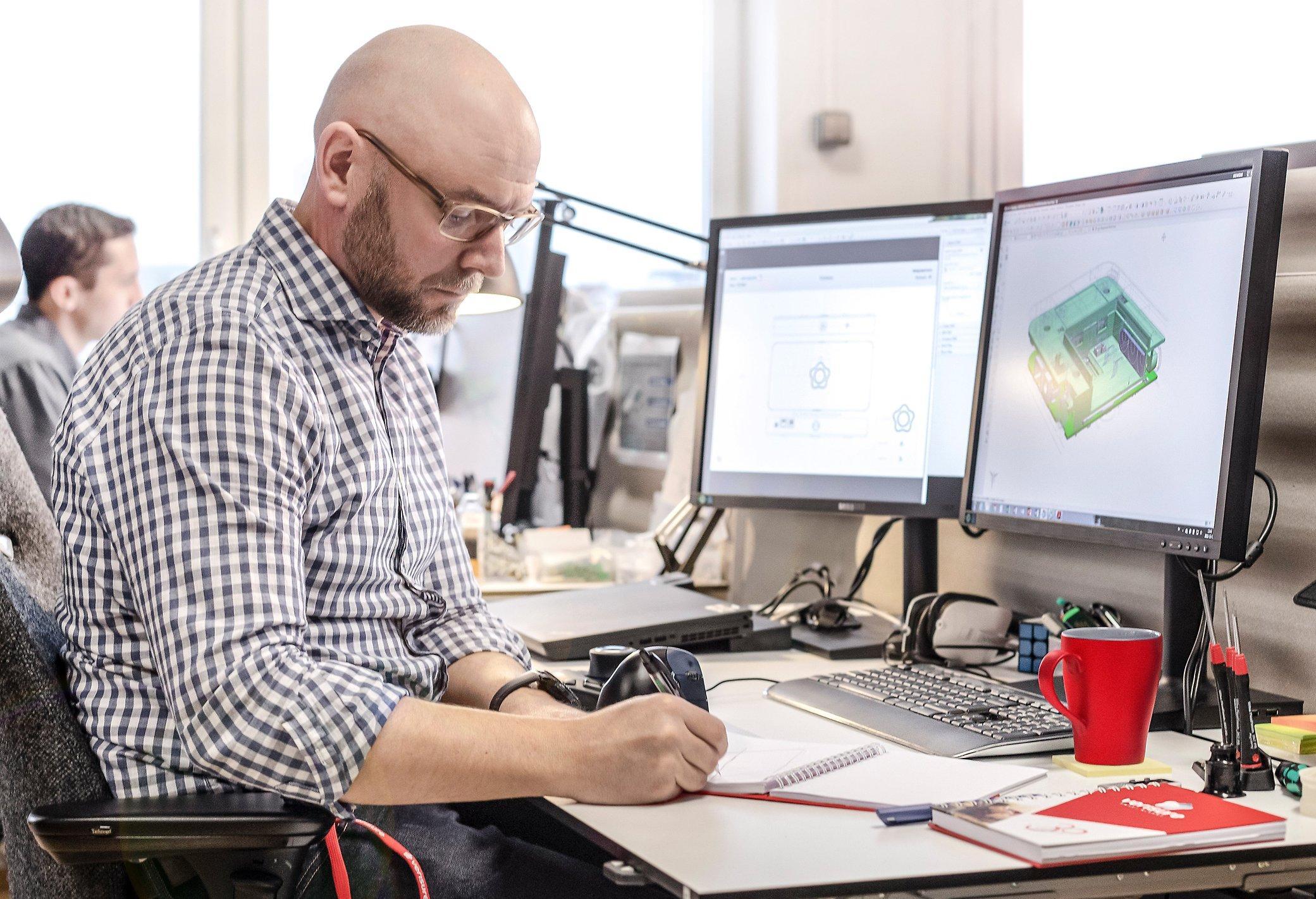 Developer working on computer