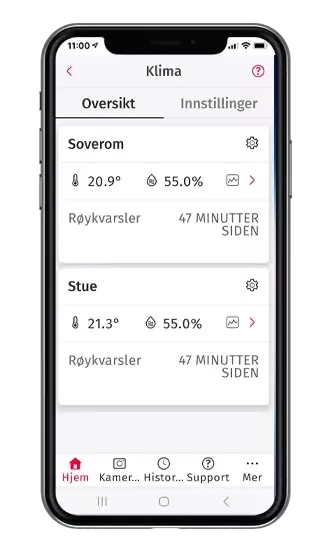 verisure app se temperatur og luftfuktighet