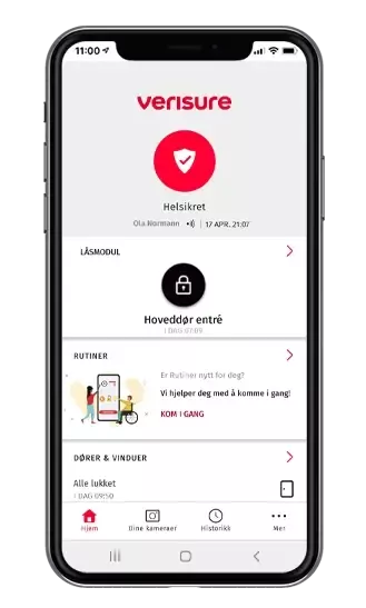 verisure app fjernstyr dørlåsen