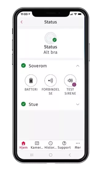 verisure app Sjekk røykvarslerens status