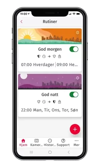 verisure app rutiner