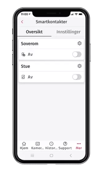 verisure app slå av op på smartkontakt