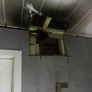 Brannmerker på vegg