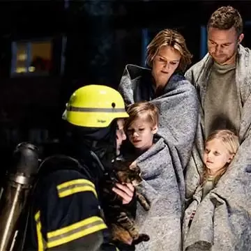 Familie reddet etter branntilløp
