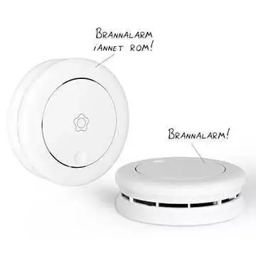 Seriekoblede røykvarslerer med tale og sirene