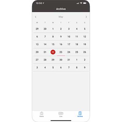 Verisure cameras app kalender